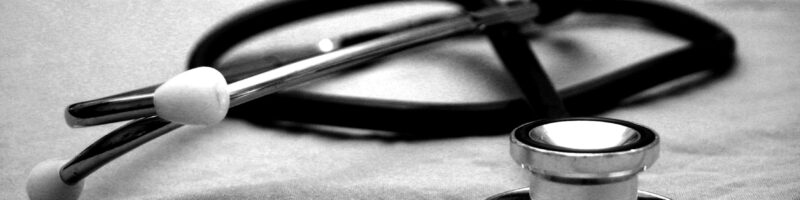 black and gray stethoscope
