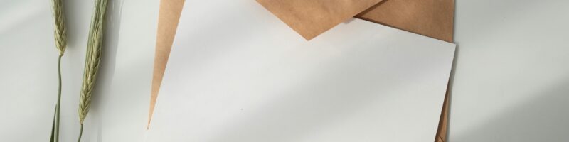 white paper and brown envelope