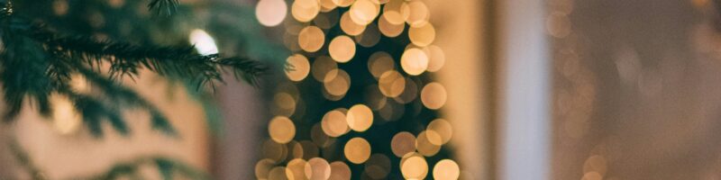 Christmas tree with string lights